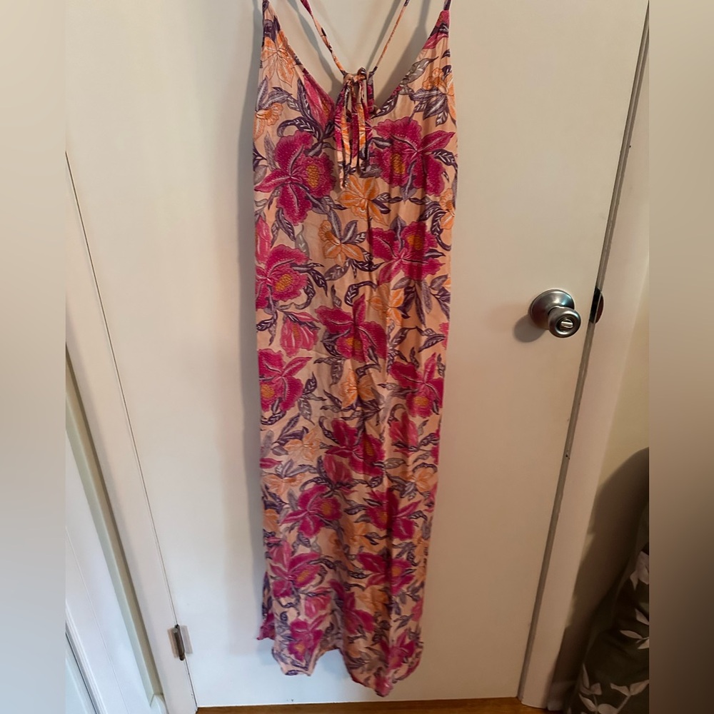 Old Navy Floral Dress with Pink and Orange Hues